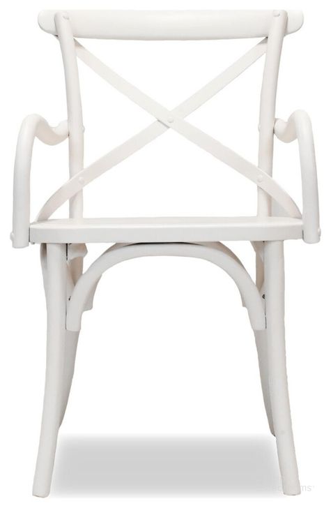 The appearance of Saloon Arm Dining Chair Set of 2 In White designed by Primitive Collections in the modern / contemporary interior design. This white piece of furniture  was selected by 1StopBedrooms from  to add a touch of cosiness and style into your home. Sku: PC2048WH10. Material: Wood. Product Type: Dining Chair. Image1