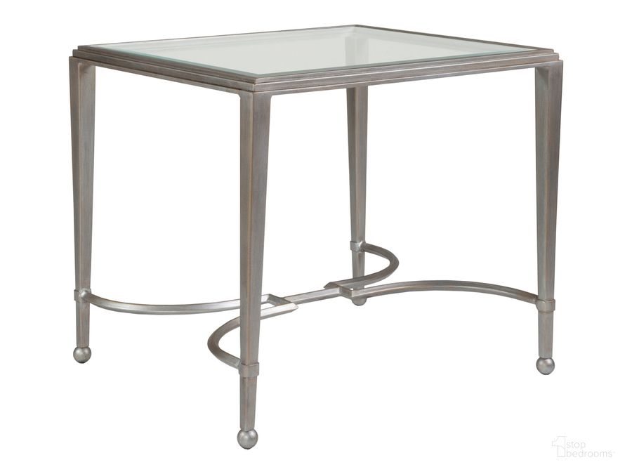 The appearance of Sangiovese Argento Rectangular End Table designed by Artistica Home in the industrial interior design. This argento piece of furniture  was selected by 1StopBedrooms from Sangiovese Collection to add a touch of cosiness and style into your home. Sku: 01-2011-959-46. Product Type: End Table.