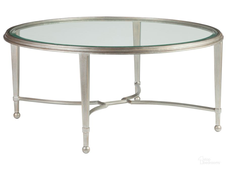 The appearance of Sangiovese Argento Round Cocktail Table designed by Artistica Home in the industrial interior design. This argento piece of furniture  was selected by 1StopBedrooms from Sangiovese Collection to add a touch of cosiness and style into your home. Sku: 01-2011-943-46. Product Type: Cocktail Table.