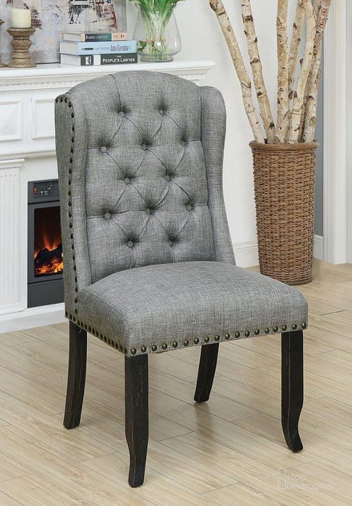 The appearance of Sania Wingback Chair Set of 2 In Light Gray designed by Furniture of America in the rustic / southwestern interior design. This light gray piece of furniture  was selected by 1StopBedrooms from Sania Collection to add a touch of cosiness and style into your home. Sku: CM3324BK-LG-SC-2PK. Material: Wood. Product Type: Accent Chair.