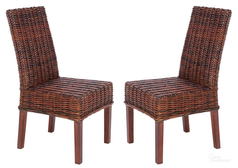 The appearance of Sanibel Light Brown Rattan Side Chair Set of 2 designed by Safavieh in the transitional interior design. This antique walnut piece of furniture  was selected by 1StopBedrooms from Sanibel Collection to add a touch of cosiness and style into your home. Sku: FOX6504C-SET2. Product Type: Dining Chair. Material: Rattan. Image1