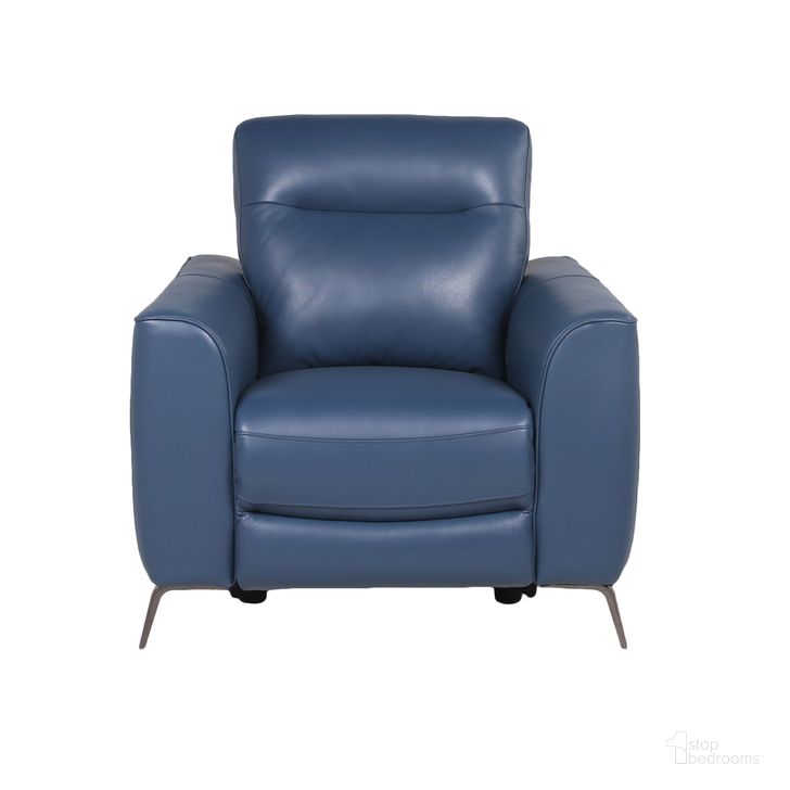 The appearance of Sansa Power Reclining Chair In Blue designed by Steve Silver in the  interior design. This blue piece of furniture  was selected by 1StopBedrooms from Sansa Collection to add a touch of cosiness and style into your home. Sku: SA850R. Product Type: Recliner. Material: Plywood. Image1