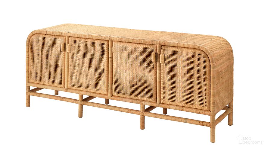The appearance of Santa Monica Four Door Sideboard In Natural designed by Jamie Young Company in the traditional interior design. This natural piece of furniture  was selected by 1StopBedrooms from Santa Collection to add a touch of cosiness and style into your home. Sku: 20SANT4-SBNA. Product Type: Sideboard. Material: Rattan. Image1