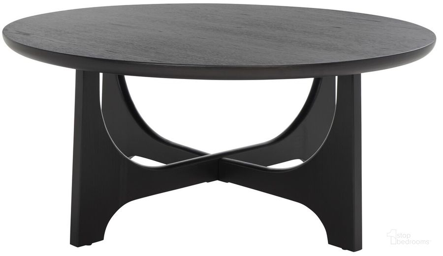 The appearance of Sasha Wood Coffee Table In Black designed by Safavieh Couture in the transitional interior design. This black piece of furniture  was selected by 1StopBedrooms from Sasha Collection to add a touch of cosiness and style into your home. Sku: SFV2128B. Material: Wood. Product Type: Coffee Table. Image1
