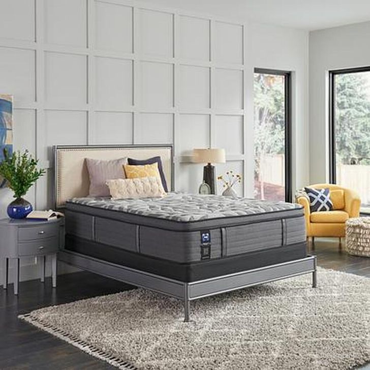 The appearance of Satisfied II 14 Inch California King Medium Pillow Top Innerspring Mattress designed by Sealy in the modern / contemporary interior design. This gray piece of furniture  was selected by 1StopBedrooms from Satisfied II Collection to add a touch of cosiness and style into your home. Sku: 52680662. Product Type: Mattress. Size: California King. Comfort Level: Medium. Mattress Top: Pillow Top. Mattress Type: Innerspring. Mattress Thickness: 14". Material: Foam. Comfort Level: Medium. Image1