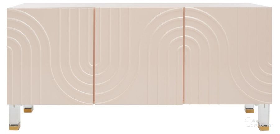 The appearance of Saturn Wave Acrylic Sideboard In Light Pink designed by Safavieh Couture in the modern / contemporary interior design. This light pink piece of furniture  was selected by 1StopBedrooms from Saturn Collection to add a touch of cosiness and style into your home. Sku: SFV3562C. Material: Wood. Product Type: Buffets, Sideboards and Server. Image1
