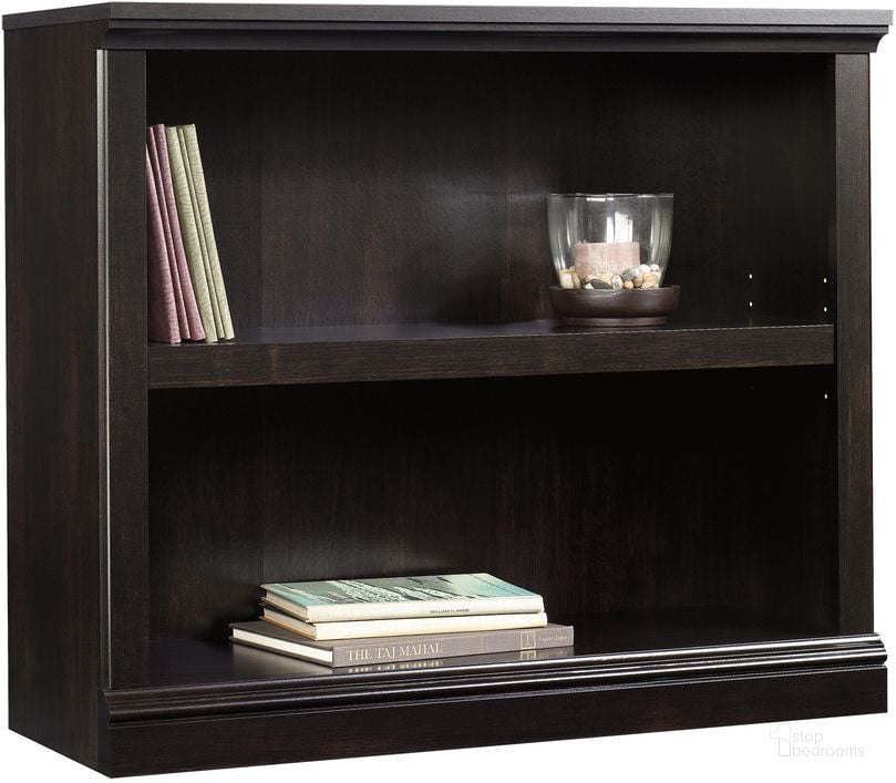 The appearance of Sauder Select 2-Shelf Bookcase In Estate Black designed by Sauder in the transitional interior design. This estate black piece of furniture  was selected by 1StopBedrooms from Sauder Select Collection to add a touch of cosiness and style into your home. Sku: 414237. Product Type: Bookcase. Material: Engineered Wood. Image1