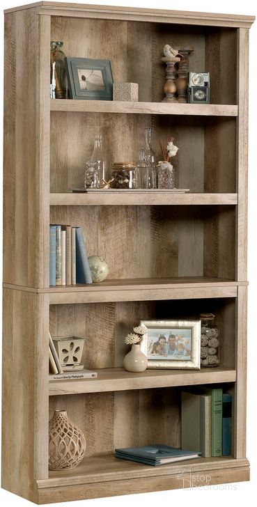 The appearance of Sauder Select 5-Shelf Bookcase In Lintel Oak designed by Sauder in the transitional interior design. This lintel oak piece of furniture  was selected by 1StopBedrooms from Sauder Select Collection to add a touch of cosiness and style into your home. Sku: 420174. Product Type: Bookcase. Material: Engineered Wood. Image1