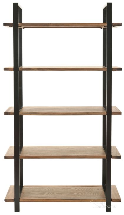 The appearance of Scott Oak 5-Tier Etagere designed by Safavieh in the modern / contemporary interior design. This oak piece of furniture  was selected by 1StopBedrooms from Scott Collection to add a touch of cosiness and style into your home. Sku: AMH6590A. Product Type: Etagere. Material: Iron. Image1