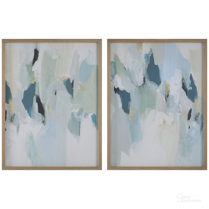 The appearance of Seabreeze Abstract Framed Canvas Prints Set of 2 In Natural Gray and Blue designed by Uttermost in the  interior design. This gray and blue piece of furniture  was selected by 1StopBedrooms from Seabreeze Collection to add a touch of cosiness and style into your home. Sku: 32282. Product Type: Wall Art. Material: MDF. Image1