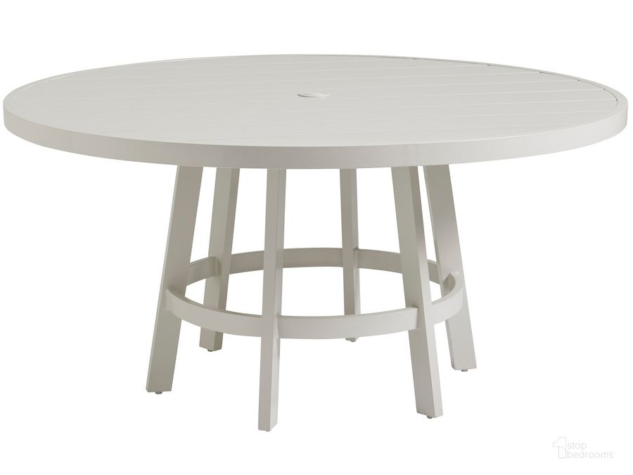 The appearance of Seabrook Round Dining Table designed by Tommy Bahama in the transitional interior design. This ivory piece of furniture  was selected by 1StopBedrooms from Seabrook Collection to add a touch of cosiness and style into your home. Sku: 01-3430-870C. Product Type: Outdoor Table. Size: 60". Image1