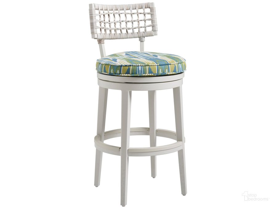 The appearance of Seabrook Swivel Bar Stool designed by Tommy Bahama in the coastal interior design. This  piece of furniture  was selected by 1StopBedrooms from Seabrook Collection to add a touch of cosiness and style into your home. Sku: 01-3430-16SW-40. Product Type: Outdoor Bar Furniture. Image1