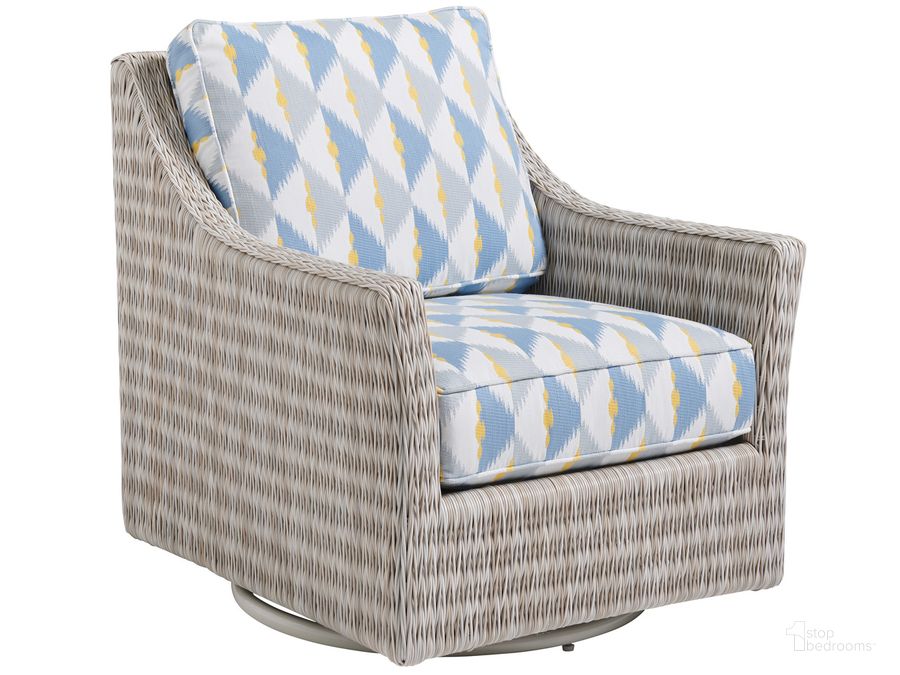 The appearance of Seabrook Swivel Glider Chair designed by Tommy Bahama in the coastal interior design. This  piece of furniture  was selected by 1StopBedrooms from Seabrook Collection to add a touch of cosiness and style into your home. Sku: 01-3430-11SG-40. Product Type: Outdoor Chair. Image1