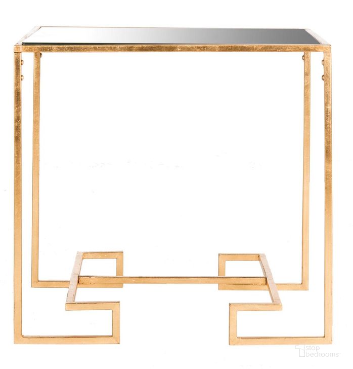The appearance of Seamus Gold Leaf Greek Key Accent Table designed by Safavieh in the modern / contemporary interior design. This gold piece of furniture  was selected by 1StopBedrooms from Safavieh FOX Collection to add a touch of cosiness and style into your home. Sku: FOX2583A. Product Type: Accent Table. Material: Iron. Image1