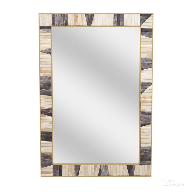 The appearance of Season Wall Mirror In Grey and Ivory and Brass Cladding designed by Bassett Mirror Company in the traditional interior design. This grey and ivory piece of furniture  was selected by 1StopBedrooms from  to add a touch of cosiness and style into your home. Sku: M4924. Product Type: Wall Mirror. Material: Bone. Image1
