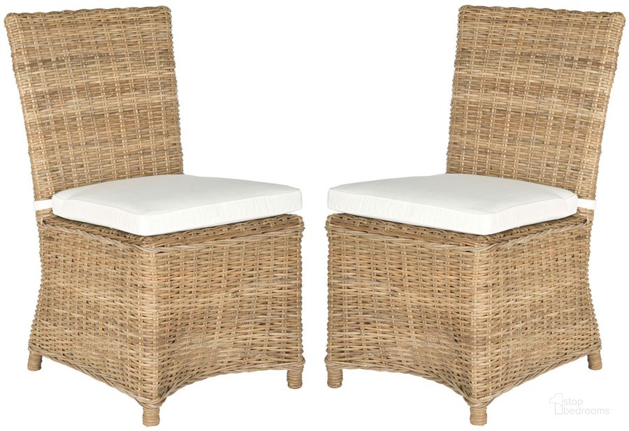 The appearance of Sebesi Natural Rattan Side Chair Set of 2 designed by Safavieh in the transitional interior design. This natural piece of furniture  was selected by 1StopBedrooms from Safavieh FOX Collection to add a touch of cosiness and style into your home. Sku: FOX1600A-SET2. Product Type: Dining Chair. Material: Rattan. Image1