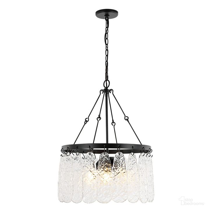 The appearance of Selene 4 Light 20 Inch Black and Clear Chandelier designed by Safavieh in the country / farmhouse interior design. This black piece of furniture  was selected by 1StopBedrooms from Selene Collection to add a touch of cosiness and style into your home. Sku: CHA4056A. Product Type: Chandelier. Material: Iron. Image1