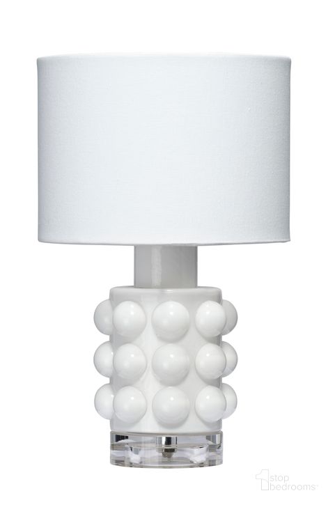 The appearance of Seltzer Table Lamp In White designed by Jamie Young Company in the modern / contemporary interior design. This white piece of furniture  was selected by 1StopBedrooms from Seltzer Collection to add a touch of cosiness and style into your home. Sku: LS9SELTZERWH. Material: Glass. Product Type: Table Lamp. Image1