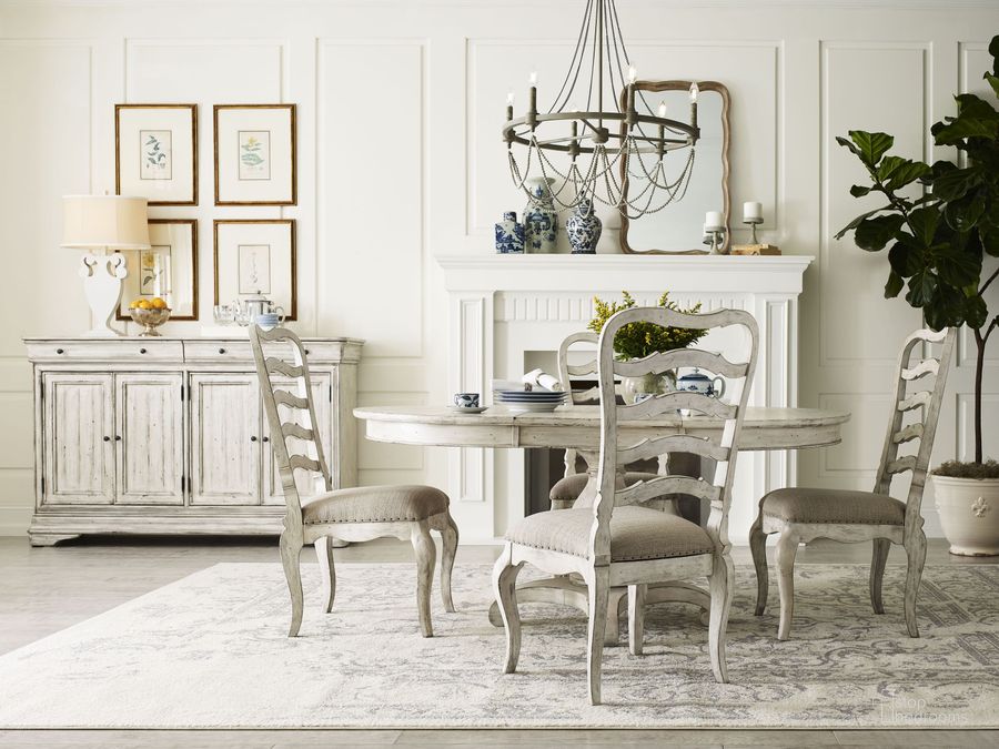The appearance of Selwyn Cottage Lloyd Extendable Pedestal Dining Room Set designed by Kincaid in the transitional interior design. This white piece of furniture  was selected by 1StopBedrooms from Selwyn Collection to add a touch of cosiness and style into your home. Sku: 020-701P;020-636. Material: Wood. Product Type: Dining Room Set. Image1