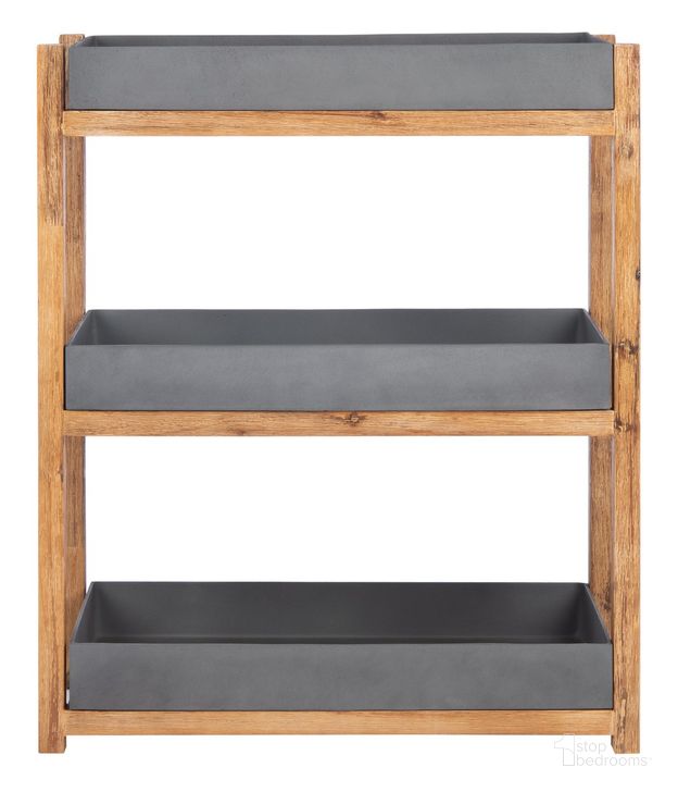 The appearance of Semli Shelf in Natural and Grey designed by Safavieh in the industrial interior design. This natural/grey piece of furniture  was selected by 1StopBedrooms from Semli Collection to add a touch of cosiness and style into your home. Sku: PAT1507A. Product Type: Shelf. Image1