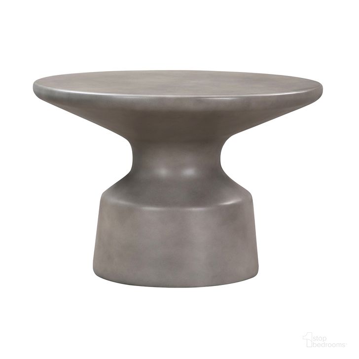 The appearance of Sephie Round Pedestal Coffee Table In Gray Concrete designed by Armen Living in the modern / contemporary interior design. This black piece of furniture  was selected by 1StopBedrooms from Sephie Collection to add a touch of cosiness and style into your home. Sku: LCSFCOCCGR. Product Type: Coffee Table. Material: Concrete. Image1