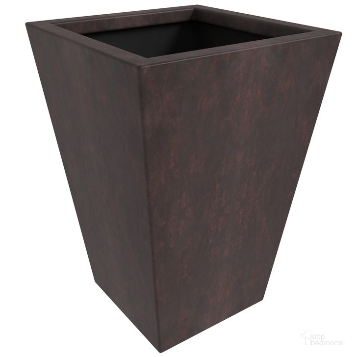 The appearance of Serene 15 Inch High Poly Stone Square Planter In Brown designed by LeisureMod in the modern / contemporary interior design. This brown piece of furniture  was selected by 1StopBedrooms from Serene Collection to add a touch of cosiness and style into your home. Sku: SP15BR. Material: Stone. Product Type: Planter. Image1