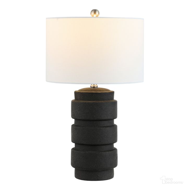The appearance of Sero 24.5 Inch Black Ceramic Table Lamp designed by Safavieh in the modern / contemporary interior design. This black piece of furniture  was selected by 1StopBedrooms from Sero Collection to add a touch of cosiness and style into your home. Sku: TBL4478A. Material: Ceramic. Product Type: Table Lamp. Image1