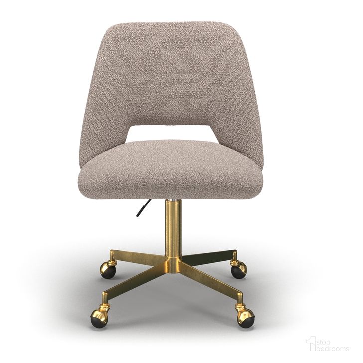 The appearance of Shelby Boucle Rolling Chair In White designed by Aeons in the  interior design. This gray piece of furniture  was selected by 1StopBedrooms from  to add a touch of cosiness and style into your home. Sku: AE8515-Grey. Product Type: Swivel Chair. Material: Plywood. Image1