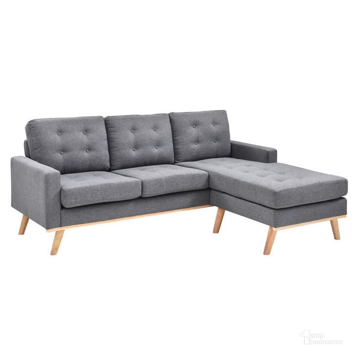 The appearance of Shelby Upholstered Stationary Sectional In Grey designed by AC Pacific in the modern / contemporary interior design. This grey piece of furniture  was selected by 1StopBedrooms from Shelby Collection to add a touch of cosiness and style into your home. Sku: SHELBY-GREY. Material: Metal. Product Type: Sofa. Image1