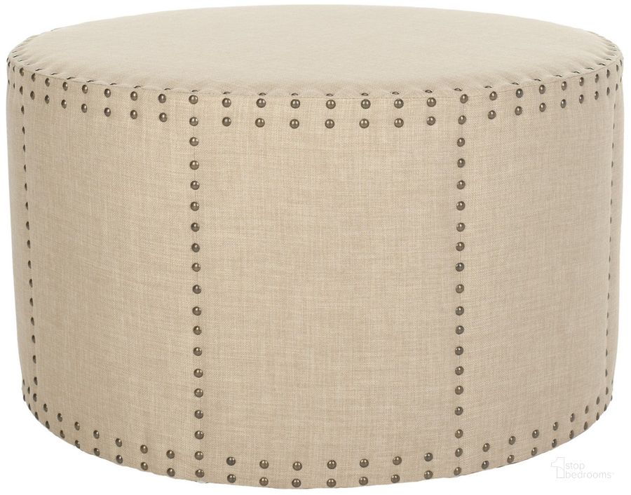 The appearance of Sherri Beige Ottoman designed by Safavieh in the traditional interior design. This beige piece of furniture  was selected by 1StopBedrooms from Sherri Collection to add a touch of cosiness and style into your home. Sku: MCR4640A. Product Type: Ottoman. Material: Stainless Steel. Image1