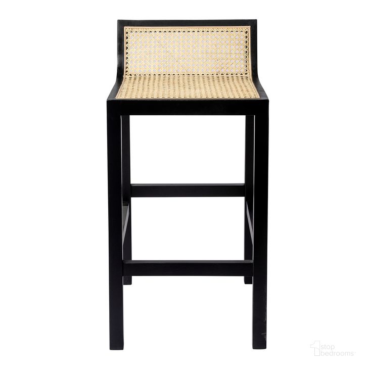The appearance of Sherry Counter Height Stool with Natural Cane In Black designed by Aeons in the  interior design. This black and natural piece of furniture  was selected by 1StopBedrooms from  to add a touch of cosiness and style into your home. Sku: AE2001-Ctr-Black. Material: Wood. Product Type: Barstool. Image1