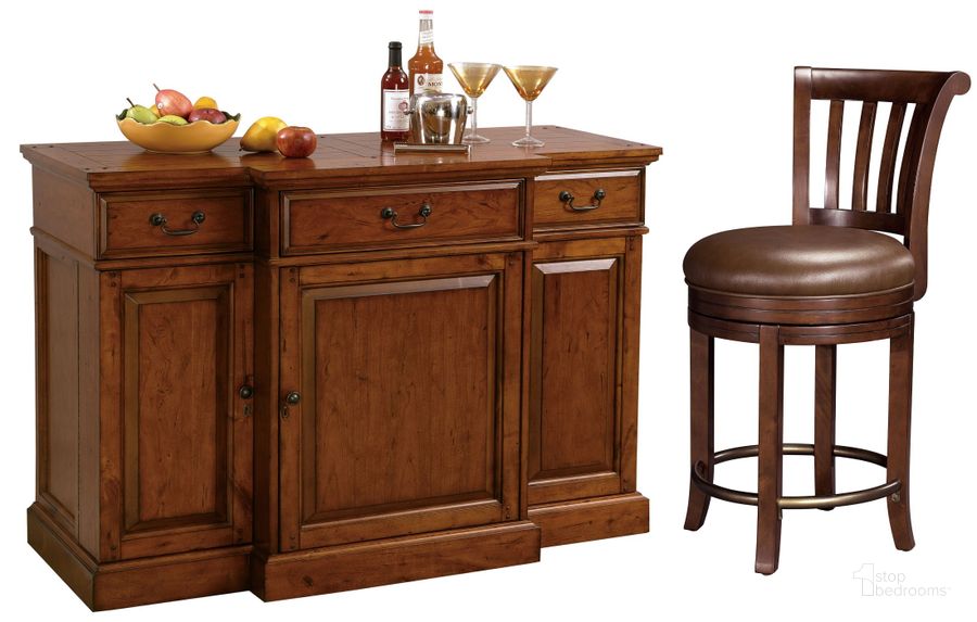 The appearance of Shiraz Wine & Bar Set designed by Howard Miller in the traditional interior design. This brown piece of furniture  was selected by 1StopBedrooms from  to add a touch of cosiness and style into your home. Sku: 695084;697010. Material: Wood. Product Type: Bar Set. Image1