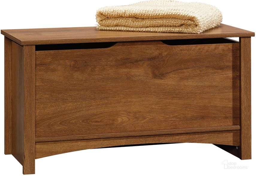 The appearance of Shoal Creek Storage Chest In Oiled Oak designed by Sauder in the transitional interior design. This oiled oak piece of furniture  was selected by 1StopBedrooms from Shoal Creek Collection to add a touch of cosiness and style into your home. Sku: 412221. Product Type: Chest. Material: Engineered Wood. Image1