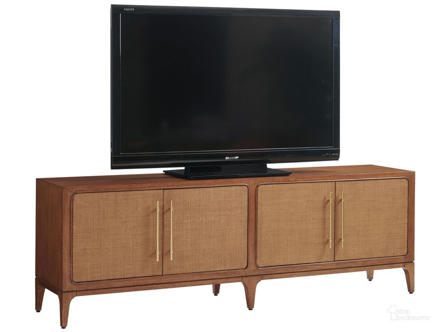 The appearance of Sierra Madre Media Console designed by Tommy Bahama in the modern / contemporary interior design. This copper piece of furniture  was selected by 1StopBedrooms from Palm Desert Collection to add a touch of cosiness and style into your home. Sku: 01-0575-908. Product Type: Media Console. Image1