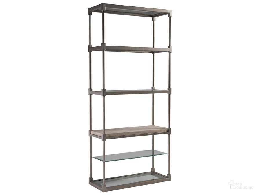 The appearance of Signature Designs Antiqued Silver Leaf Topa Etagere designed by Artistica Home in the transitional interior design. This gray piece of furniture  was selected by 1StopBedrooms from Signature Designs Collection to add a touch of cosiness and style into your home. Sku: 01-2135-991. Product Type: Etagere. Image1