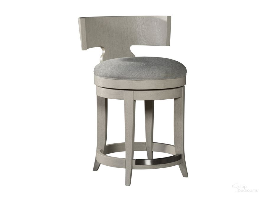 The appearance of Signature Designs Cerused White Gray Fuente Swivel Counter Height Stool designed by Artistica Home in the transitional interior design. This gray piece of furniture  was selected by 1StopBedrooms from Signature Designs Collection to add a touch of cosiness and style into your home. Sku: 01-2106-895-01. Product Type: Counter Height Chair. Image1