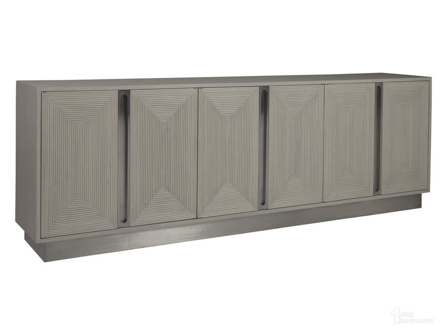 The appearance of Signature Designs Cerused White Gray Gradient Long Media Console designed by Artistica Home in the transitional interior design. This gray piece of furniture  was selected by 1StopBedrooms from Signature Designs Collection to add a touch of cosiness and style into your home. Sku: 01-2119-908. Product Type: Media Console. Image1