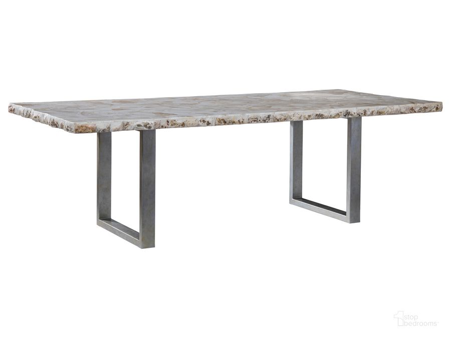 The appearance of Signature Designs Seamount Rectangle Dining Table designed by Artistica Home in the modern / contemporary interior design. This gray piece of furniture  was selected by 1StopBedrooms from Signature Designs Collection to add a touch of cosiness and style into your home. Sku: 01-2306-877C. Table Base Style: Double Pedestal. Product Type: Dining Table. Table Top Shape: Rectangular. Size: 94". Image1
