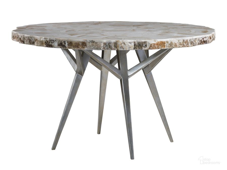 The appearance of Signature Designs Seamount Round Dining Table designed by Artistica Home in the modern / contemporary interior design. This gray piece of furniture  was selected by 1StopBedrooms from Signature Designs Collection to add a touch of cosiness and style into your home. Sku: 01-2306-870C. Table Base Style: Trestle. Table Top Shape: Round. Product Type: Dining Table. Size: 50". Image1