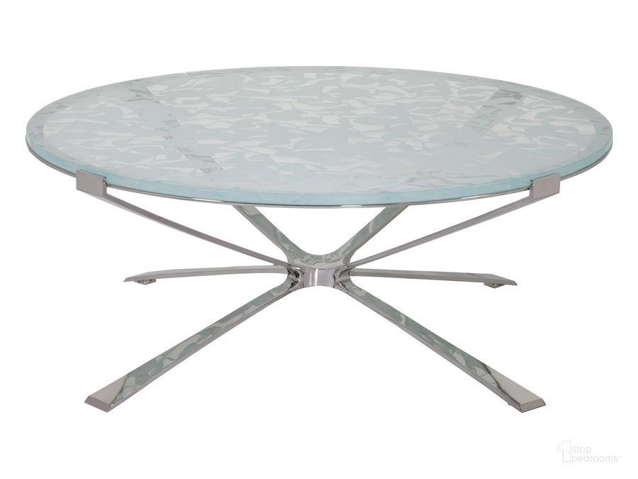The appearance of Signature Designs Snowscape Round Cocktail Table designed by Artistica Home in the modern / contemporary interior design. This stainless steel piece of furniture  was selected by 1StopBedrooms from Signature Designs Collection to add a touch of cosiness and style into your home. Sku: 01-2301-943C. Product Type: Cocktail Table. Image1