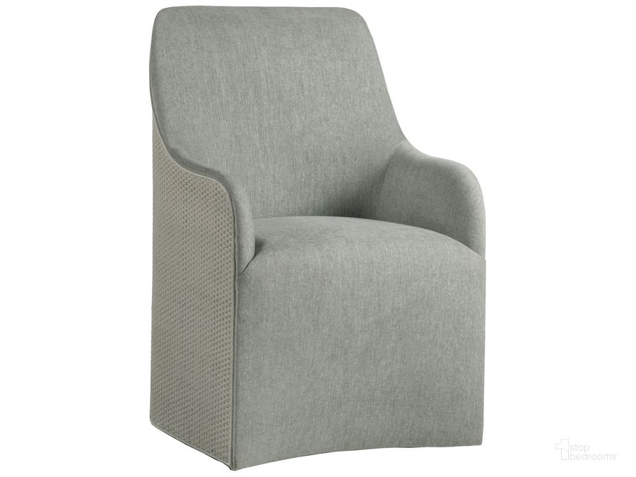 The appearance of Signature Designs Weathered White Gray Riley Woven Arm Chair designed by Artistica Home in the modern / contemporary interior design. This gray piece of furniture  was selected by 1StopBedrooms from Signature Designs Collection to add a touch of cosiness and style into your home. Sku: 01-2146-881-01. Product Type: Arm Chair. Image1