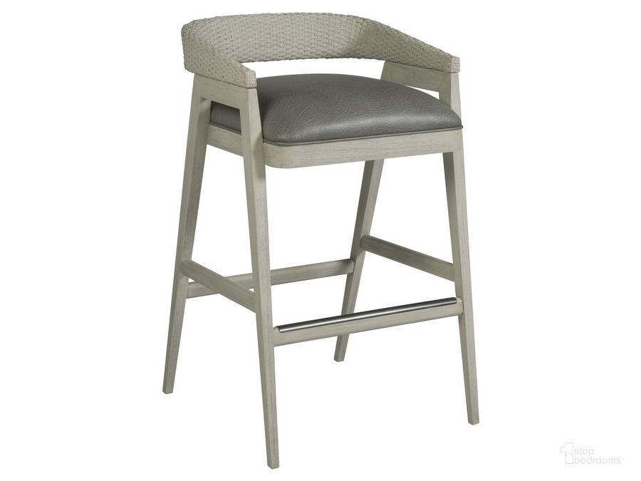 The appearance of Signature Designs White Wire Brushed Sandblasted Arne Low Back Bar Stool designed by Artistica Home in the modern / contemporary interior design. This gray piece of furniture  was selected by 1StopBedrooms from Signature Designs Collection to add a touch of cosiness and style into your home. Sku: 01-2101-898-01. Product Type: Barstool. Image1