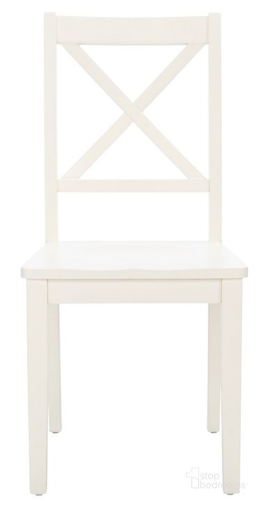 The appearance of Silio x Back Dining Chair Set of 2 in White designed by Safavieh in the country / farmhouse interior design. This white piece of furniture  was selected by 1StopBedrooms from Silio Collection to add a touch of cosiness and style into your home. Sku: DCH9214B-SET2. Material: Wood. Product Type: Dining Chair. Image1
