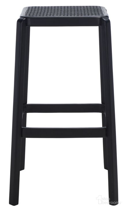 The appearance of Silus Backless Cane Bar Stool in Black designed by Safavieh in the modern / contemporary interior design. This black piece of furniture  was selected by 1StopBedrooms from Silus Collection to add a touch of cosiness and style into your home. Sku: BST9505D. Material: Wood. Product Type: Barstool. Image1