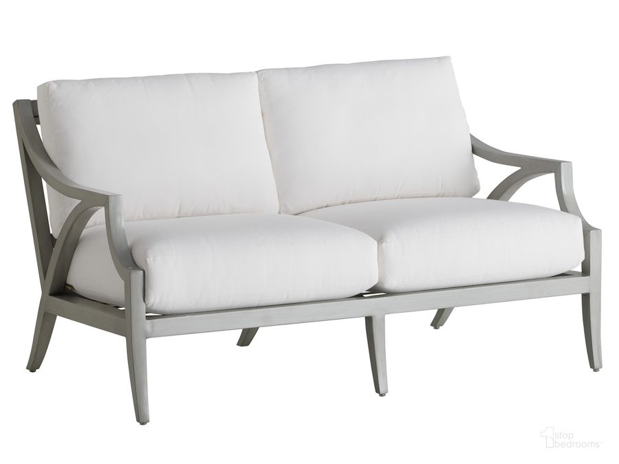 The appearance of Silver Sands Bench designed by Tommy Bahama in the transitional interior design. This silver piece of furniture  was selected by 1StopBedrooms from Silver Sands Collection to add a touch of cosiness and style into your home. Sku: 01-3945-22-40. Material: Aluminum. Product Type: Bench. Image1