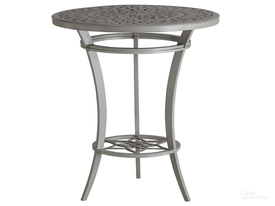 The appearance of Silver Sands Bistro Table designed by Tommy Bahama in the transitional interior design. This silver piece of furniture  was selected by 1StopBedrooms from Silver Sands Collection to add a touch of cosiness and style into your home. Sku: 01-3945-873. Material: Aluminum. Product Type: Bistro Table. Image1