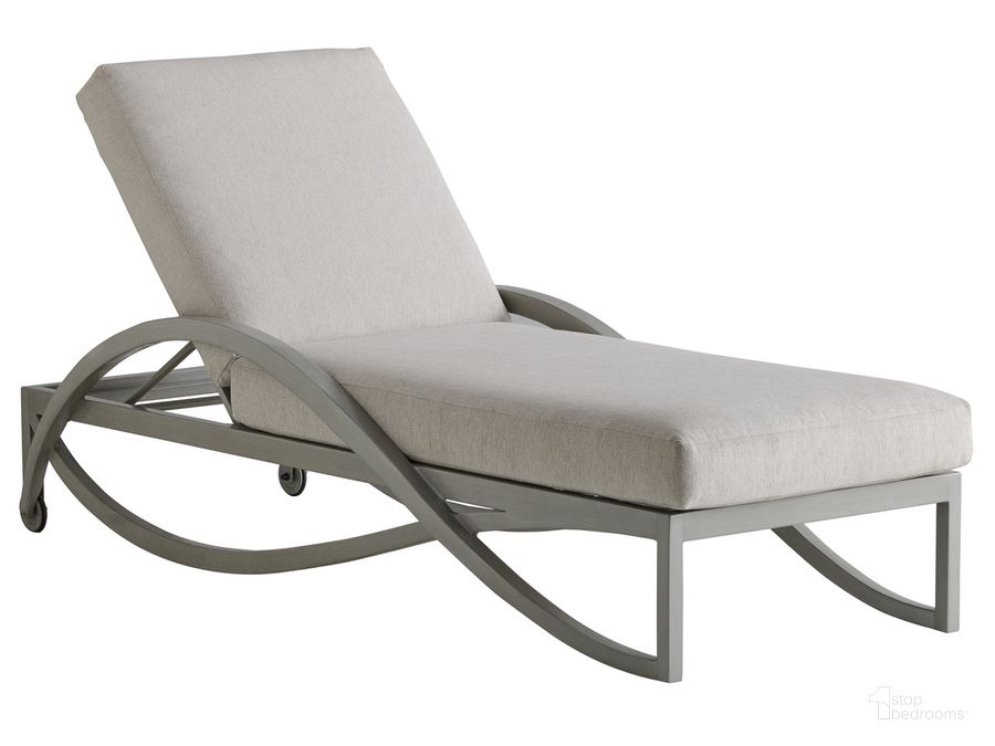 The appearance of Silver Sands Chaise designed by Tommy Bahama in the transitional interior design. This silver piece of furniture  was selected by 1StopBedrooms from Silver Sands Collection to add a touch of cosiness and style into your home. Sku: 01-3945-75-40. Material: Aluminum. Product Type: Chaise. Image1