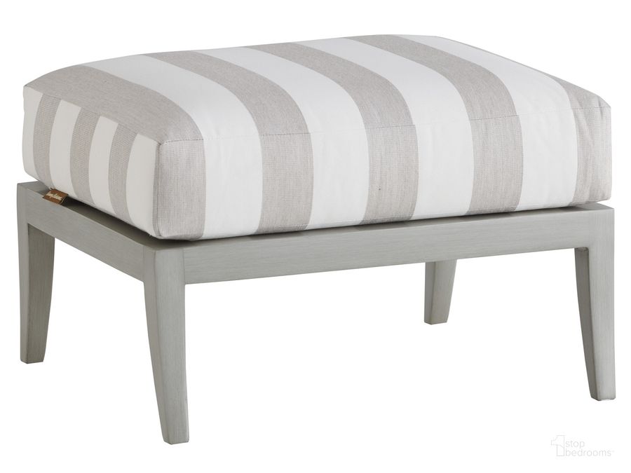 The appearance of Silver Sands Ottoman designed by Tommy Bahama in the transitional interior design. This silver piece of furniture  was selected by 1StopBedrooms from Silver Sands Collection to add a touch of cosiness and style into your home. Sku: 01-3945-44-40. Material: Aluminum. Product Type: Ottoman. Image1