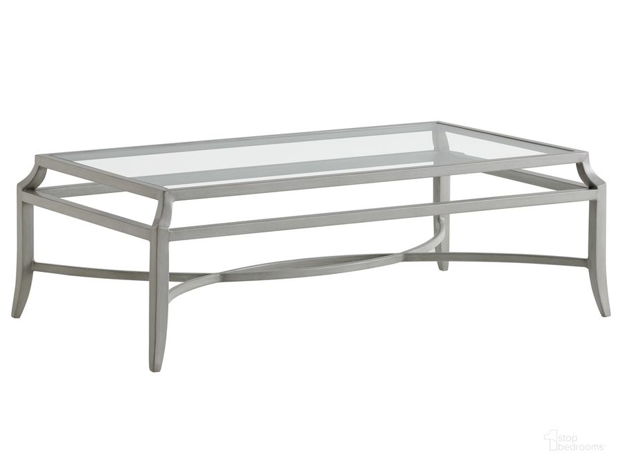 The appearance of Silver Sands Rectangular Cocktail Table 01-3945-945 designed by Tommy Bahama in the transitional interior design. This silver piece of furniture  was selected by 1StopBedrooms from Silver Sands Collection to add a touch of cosiness and style into your home. Sku: 01-3945-945. Material: Aluminum. Product Type: Cocktail Table. Image1