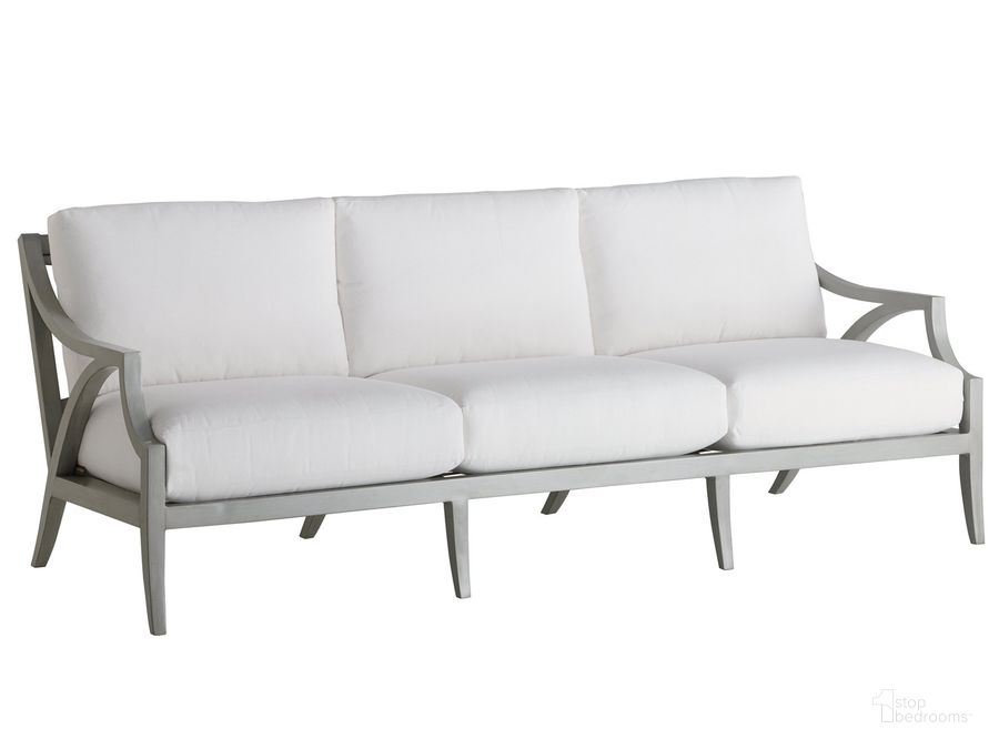 The appearance of Silver Sands Sofa designed by Tommy Bahama in the transitional interior design. This silver piece of furniture  was selected by 1StopBedrooms from Silver Sands Collection to add a touch of cosiness and style into your home. Sku: 01-3945-33-41. Material: Aluminum. Product Type: Sofa. Image1